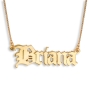 Old English Gothic Name Necklace, 24k Gold Plated - 2