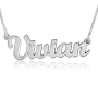 Silver Name Necklace, Vivian Script Classic, Sterling Silver - 1