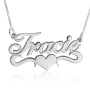 14K White Gold Name Necklace, Romantic Allegro - 1