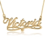 Delicate Calligraphy Name Necklace, 24k Gold Plated - 1