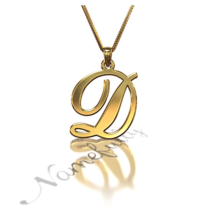 Luxury Swarovski Initial Letter Chain Necklace Silver Plated 