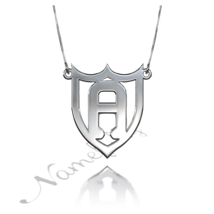 Sterling Silver Initial Frame Necklace