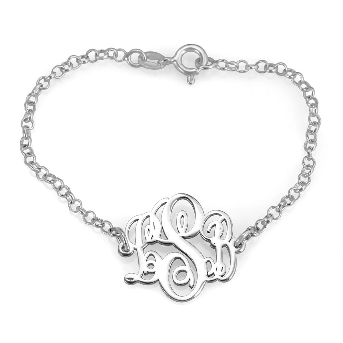Beautiful Sterling Silver Initial Bracelet for Women 