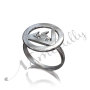 14k White Gold Arabic Initial Ring - "Kaf" - 2