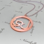 Arabic Monogram Necklace with Circular Pendant in Rose Gold Plated Silver - "Lam Yaa" - 2