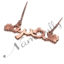 Arabic Name Necklace with Paw Print Design in Rose Gold Plated Silver - "Nadra" - 2