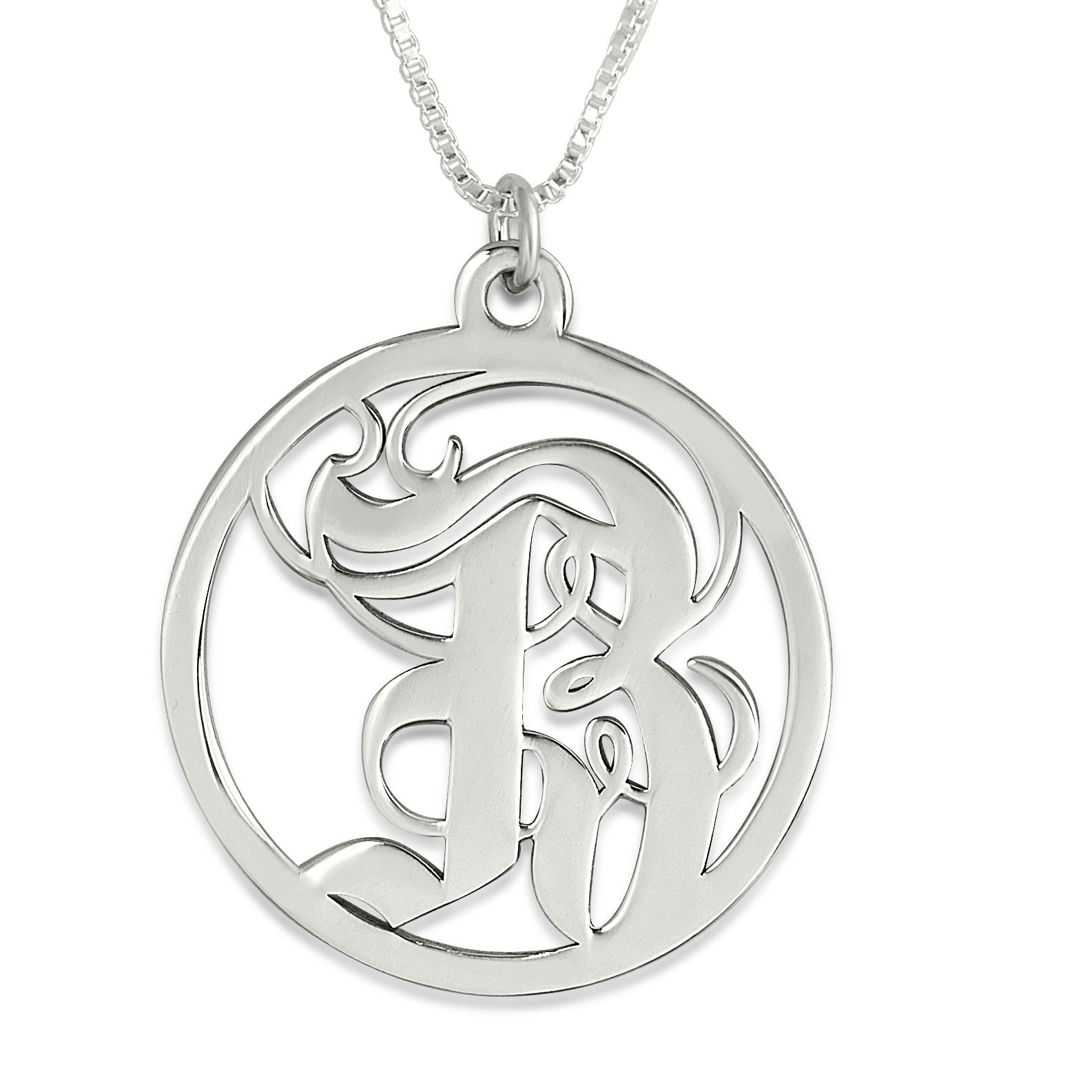 Sterling Silver Celtic Initial Letter V Necklace