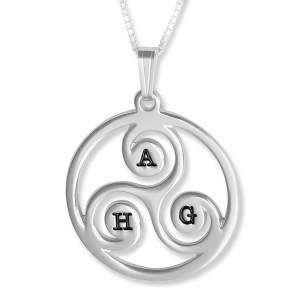 Bold Mono Three Initial Monogram Personalized Sterling Silver Necklace