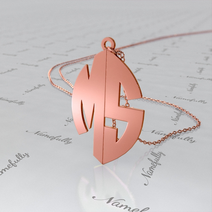 Rose Gold Plated Side Initial Necklace in Gift Box