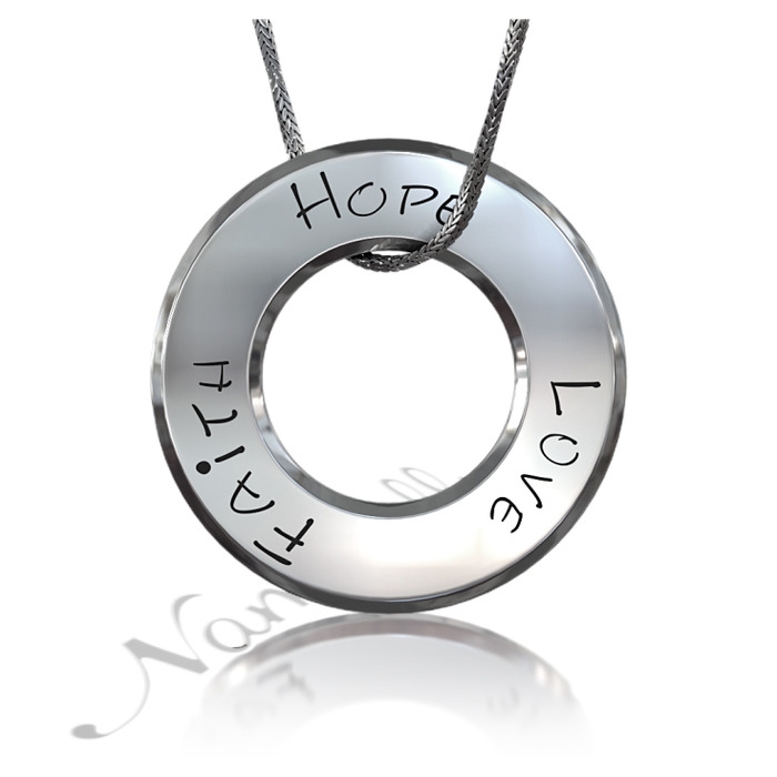 Teardrop inspirational Tag Necklace - FAITH HOPE LOVE - Walmart.com